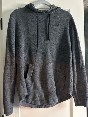 Hollister Dark Gray Hooded Knit Pullover